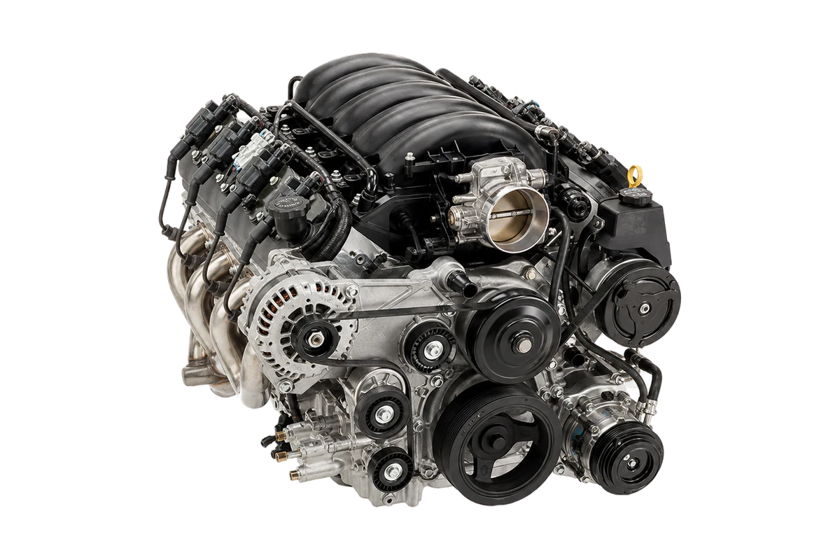 Representative complete gasoline engine assembly for general automotive repair